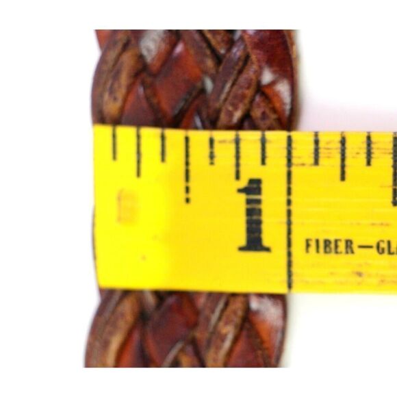 Coach 3850 WOVEN BROWN REAL LEATHER 1"Wd CASUAL DRESS MEN'S BELT Sz 36/90 (*17 - Picture 9 of 13